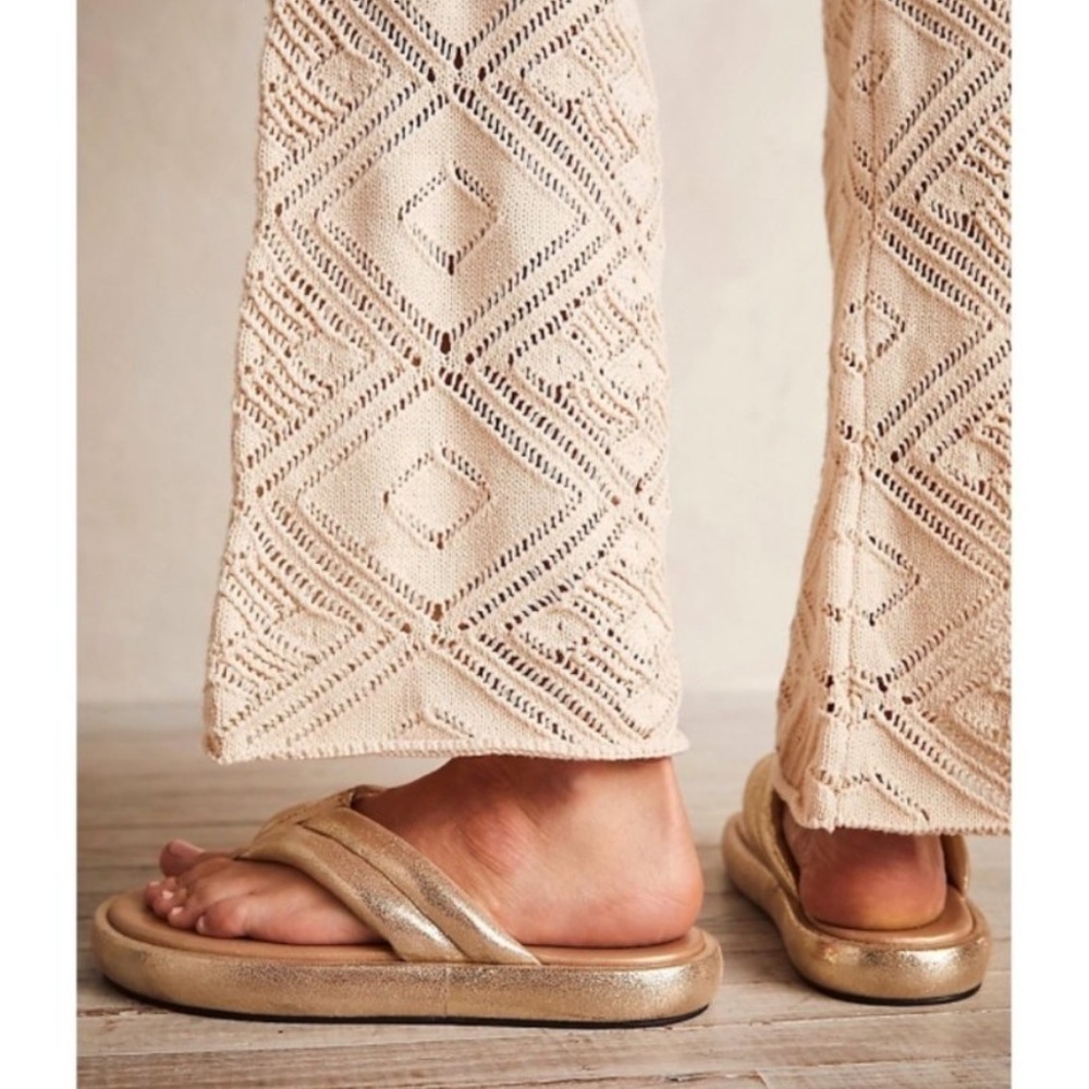 Free People Wonderland Gold Metallic Thong Sandal - Picture 5 of 7